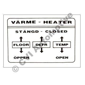 ステッカー、ヒーターコントロール ボルボP1800