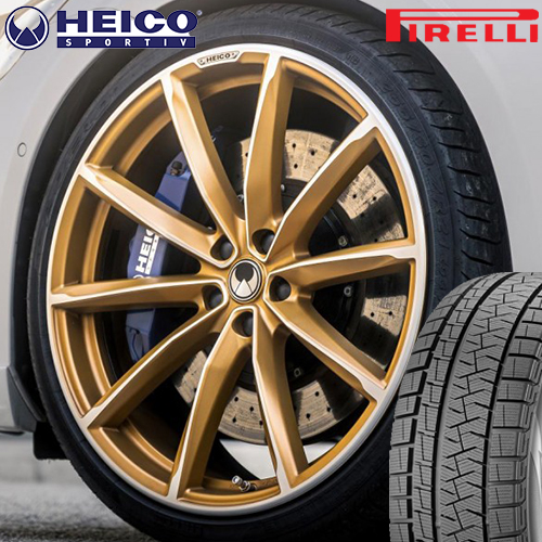 HEICO SPORTIV VOLUTION X ゴールドブロンズ/マット 9×21(38) 255/40R21 ピレリ P ZERO サマータイヤ 4本セット