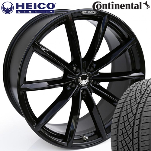 HEICO SPORTIV VOLUTION X グロスブラック 9×20(43) 255/40R20 コンチネンタル ExtremeContactDWS サマータイヤ 4本セット