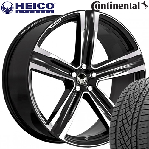 HEICO SPORTIV VOLUTION V ブラック/ダイヤモンドカット 9×21(38) 255/40R21 コンチネンタル SportContact7 サマータイヤ 4本セット