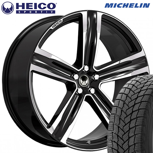 HEICO SPORTIV VOLUTION V ブラック/ダイヤモンドカット 9×21(38) 255/40R21 ミシュラン PilotSport4S サマータイヤ 4本セット