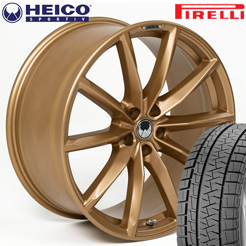 HEICO SPORTIV VOLUTION X マットゴールドブロンズ 9×20(43) 255/35R20 ピレリ POWERGY サマータイヤ 4本セット