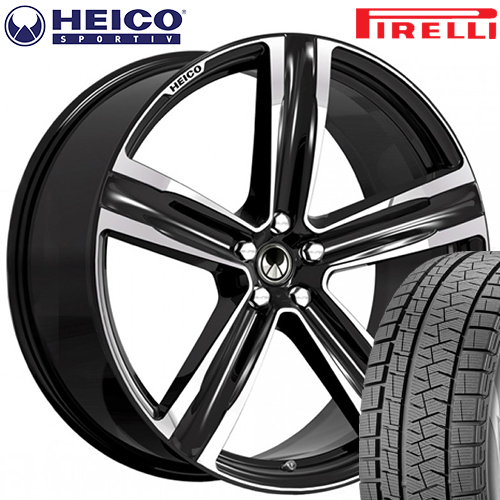 HEICO SPORTIV VOLUTION V ブラック/ダイヤモンドカット 9×21(38) 255/30R21 ピレリ P ZERO サマータイヤ 4本セット