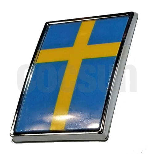スウェーデン国旗 スランテッド エンブレム スタイルSF1