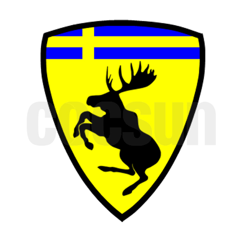 北欧エルクステッカー スウェーデン国旗イエロー背景 7cmタイプ スタイルCC3