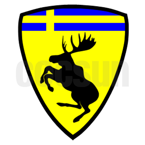 北欧エルクマグネット スウェーデン国旗イエロー背景 10cmタイプ スタイルCC4