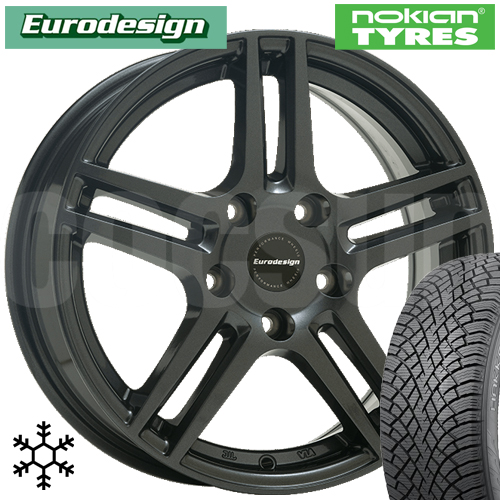 ボルボV60 FB/FD型 スタッドレス 16インチ ノキアン ハッカペリタR5 215/55R16 EIGER アイガー ガンメタリック 4本セット