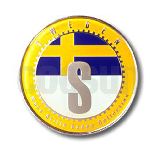 フロントグリルバッジ ワールドフラッグシリーズ スウェーデン WF-005