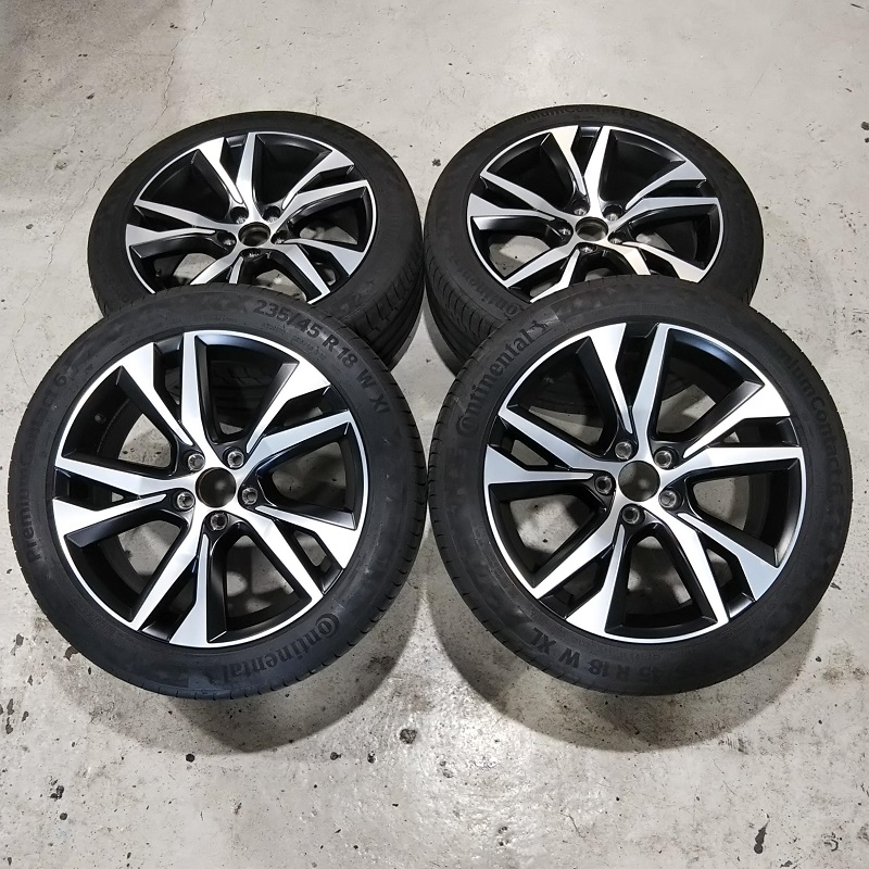 中古ホイール ボルボ純正 18インチ 235/45R18 S60&V60(ZB型) S90&V90(PB/PD型) 5-Double Spoke Matt Black Diamond Cut 4本セット